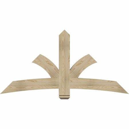 Ekena Millwork Davenport Rough Sawn Timber Gable Bracket, Douglas Fir, 72"W x 36"H x 4"D x 6"F, 12/12 Pitch GBW072X36X0406DAV00RDF